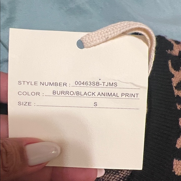 Marled Animal Print Tank Top - Black and Brown - Picture 3 of 11